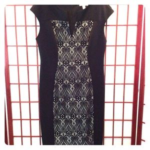 Sexy black dress with lace panel